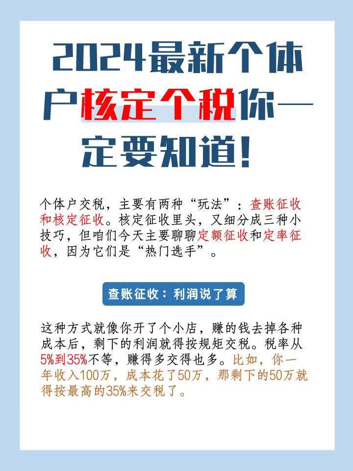 随州2024最新个体户核定个税你一定要知道！